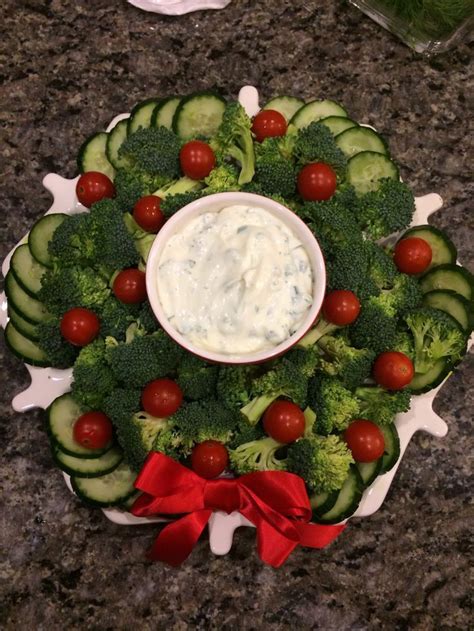 Serve the rillettes at room temperature with. Broccoli, cucumber and tomato wreath for Tim's Work potluck! | Christmas recipes appetizers ...