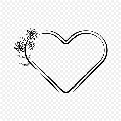 Heart Floral Hand Drawing Frame Floral Hand Drawing Sketch Png And