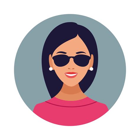Beautiful Woman Wearing Sunglasses Avatar Character Icon 2002253 Vector
