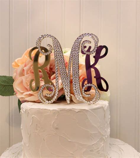 3 Letter Monogram Wedding Cake Topper 3 Initial Cake Toppers Etsy