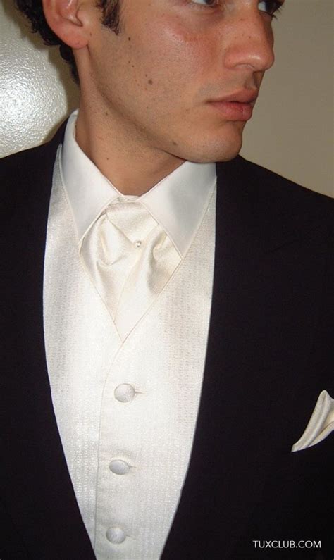 Off White Textured Vest With Matching Ascot Tux Shop Tuxedo