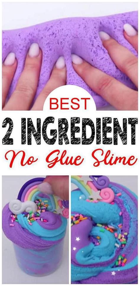 No Glue Or Borax Slime 2 Ingredient Slime Recipe How To Make Homemade