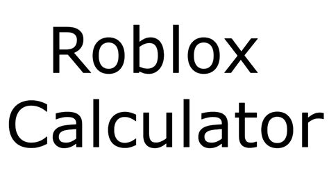 Roblox Showcase Far30701s Calculator Youtube