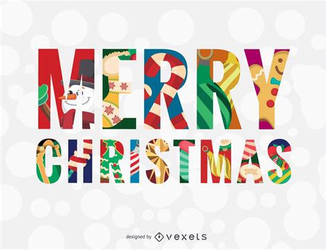 Merry Christmas Colorful Message Vector Download