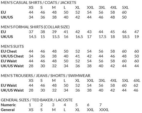 Standard Men S Shirt Size Chart Uk In 2020 Formal Shirts For Men Casual Shirts For Men Shirt
