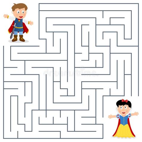 Prince And Princess Maze For Kids Vector Illustration Mazes For Kids