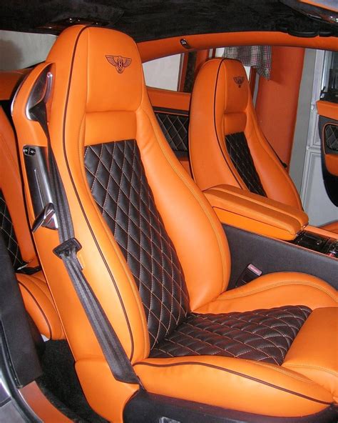 Bentley Continental Gt Custom Interior Orange And Black Diamond Stitch