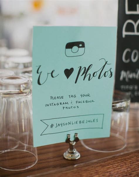 Wedding Photo Sharing Sign With Hashtag Custom Handwritten Sign For