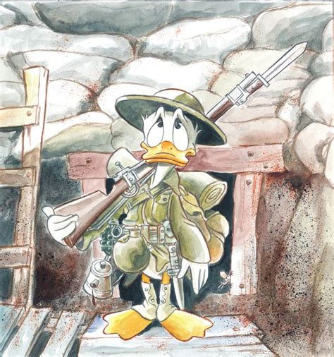 Donald Duck Soldier Fine Art Giclée Signed By Tony Catawiki