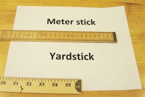 1 yard = 0.9144 meters set up the conversion so that the desired unit will be canceled out. 1A10.35 - Meter Stick - Yard Stick