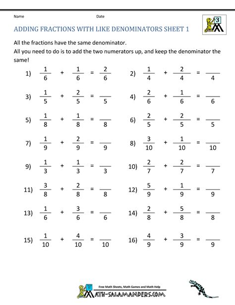 23 Sample Adding Fractions Worksheet Templates Free Pdf Word