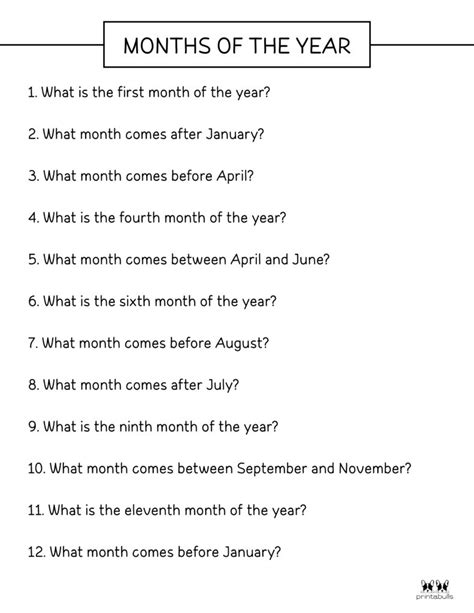 Months Of The Year Worksheets For First Grade Worksheets For Kindergarten