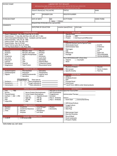 Laboratory Request Form Template Fill Out And Sign Online Dochub