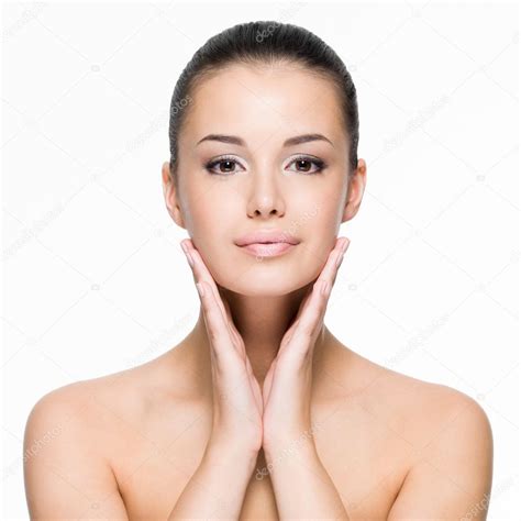 Beautiful Young Woman Cares For The Face — Stock Photo © Valuavitaly