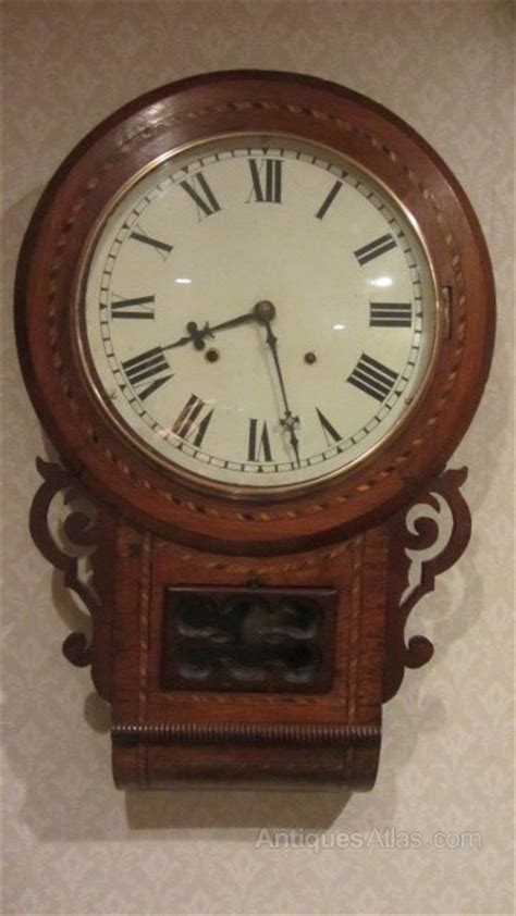 Antiques Atlas Attractive Inlaid American Drop Dial Wall Clock As614a024