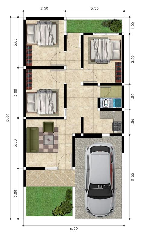 Contohnya jika anda memiliki keluarga yang besar, anda tentunya perlu mencoba untuk membangun rumah dengan dua lantai sekaligus. 52 Desain Rumah Ukuran 6x15 3 Kamar Terbaik Dan Terupdate ...
