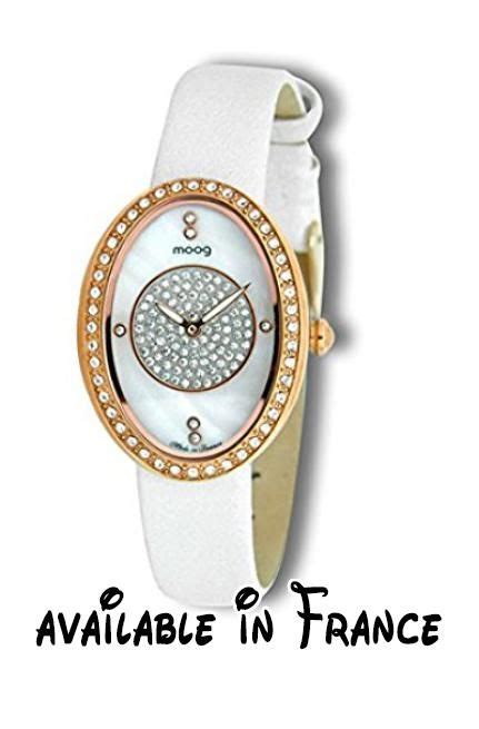 b01meck444 moog paris flocon montre femme avec cadran nacre blanc eléments swarovski bracelet