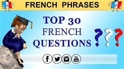 Top 30 Must Know French Questions Youtube French Lessons Useful