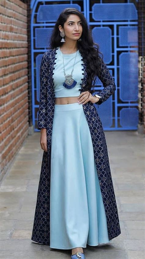 Beautiful Long Jacket With Top And Plazo Labelrishmaan Designer