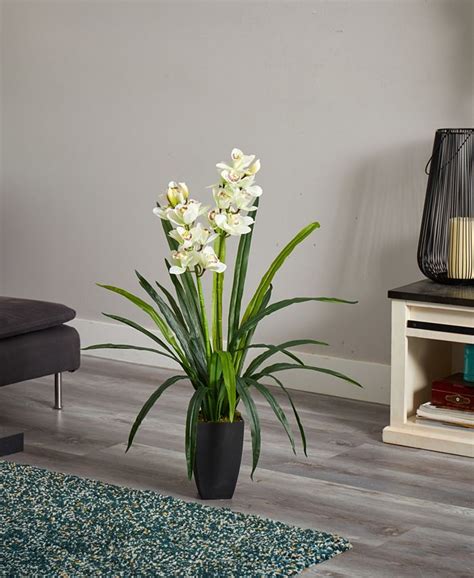 Nearly Natural 39” Cymbidium Orchid Artificial Plant Macy S
