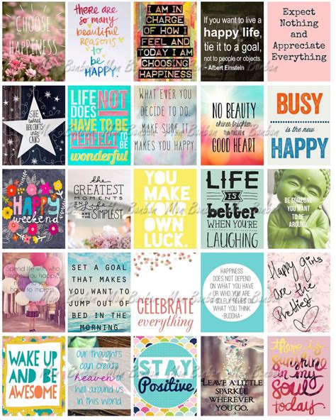 Happy Inspirational And Motivational Printable Sticker Sheet Print At