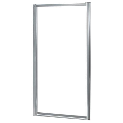 Craft Main Tides 29 In L X 2 In W X 65 In H Framed Pivot Shower Door In Silver With Clear