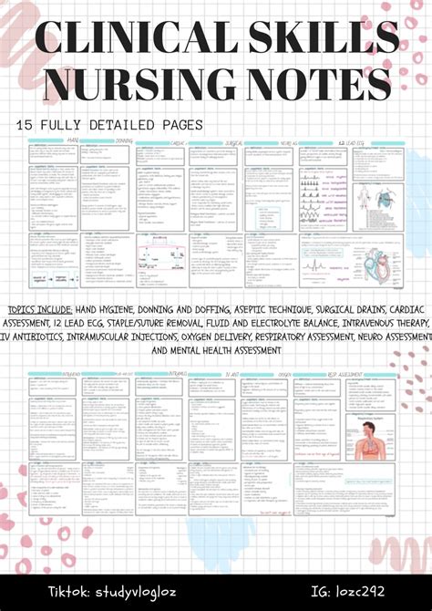 Comprehensive Clinical Skills Nursing Notes Etsy