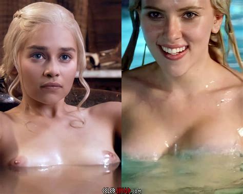 Scarlett Johansson And Emilia Clarke Nude Interracial Threesome Sex