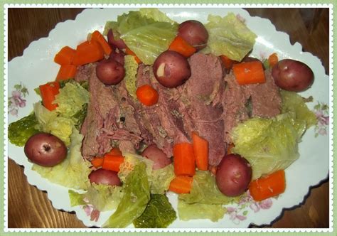 While cabbage continues to cook, open canned corned beef and cut into slices. Rosie's Country Baking: Corned Beef and Cabbage