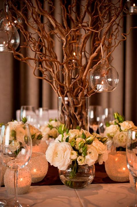 34 Perfect And Romantic Winter Wedding Branch Centerpiece Branch