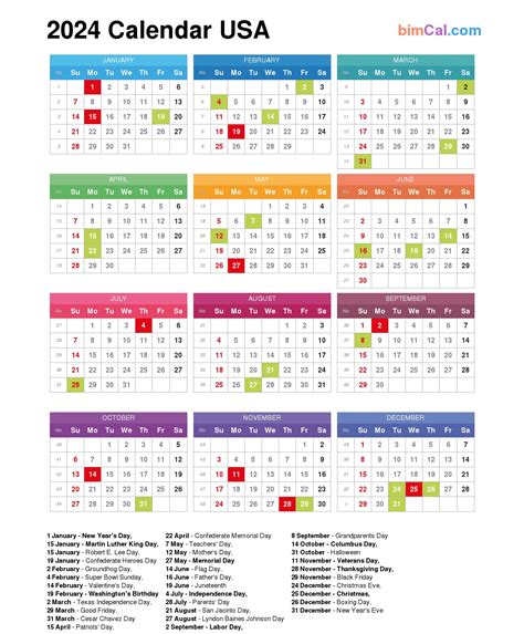 Usa Calendar 2024 With Holidays Raf Leilah