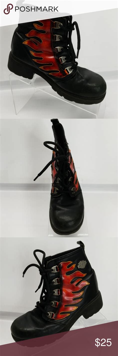Harley flame boots in women's boots; Harley Davidson Womens sz 7.5 Black Flames Boots | Harley ...