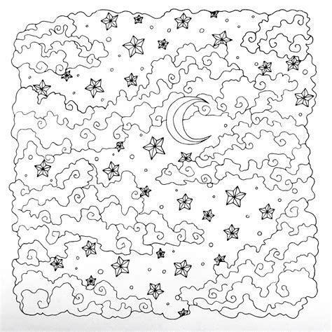 Night Sky Coloring Page