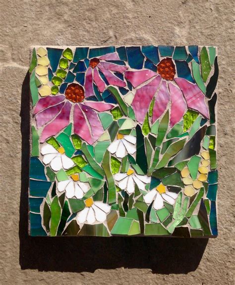 Wild Flowers Made To Order Custom Stained Glass Mosaic Home Etsy Mosaic Art Stained Glass