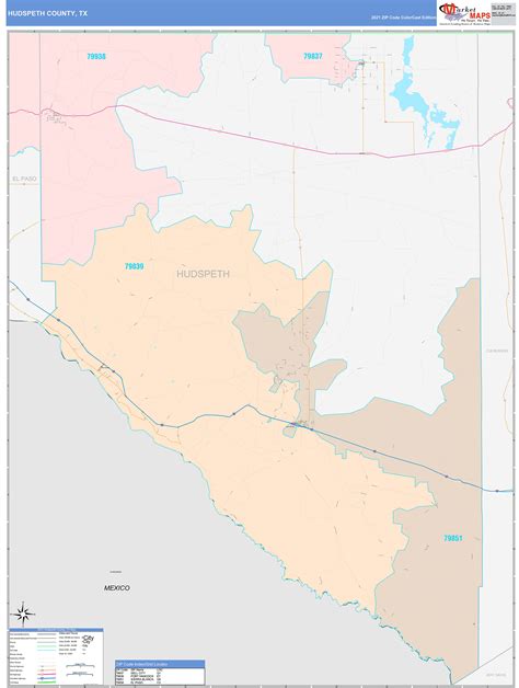Hudspeth County Tx Wall Map Color Cast Style By Marketmaps