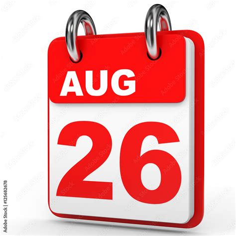 August 26 Calendar On White Background Stock Illustration Adobe Stock