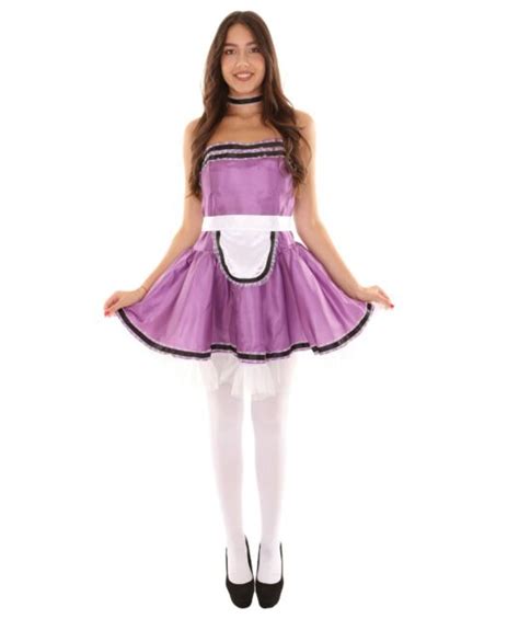 Womens French Maid Costume Uniform Costumes Medium Purple Hc 1389 Ebay
