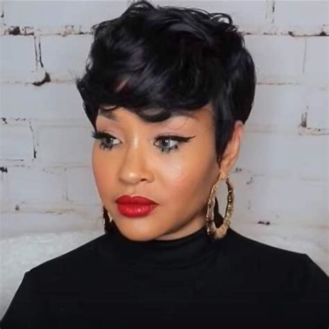 ruisenna short hair wig synthetic curly wig for black women short black pixie cut