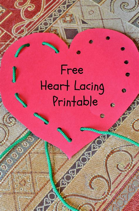 Free Heart Lace And Trace Printable Valentines Day Activities
