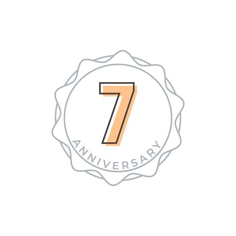 7 Year Anniversary Celebration Vector Badge Happy Anniversary Greeting