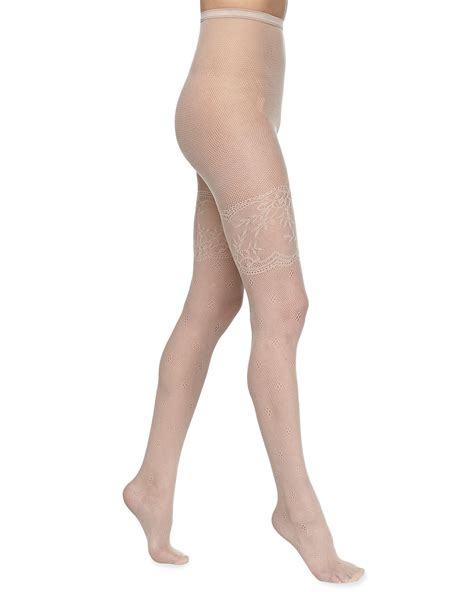 Alice Olivia Lace Border Fishnet Tights By Pretty Polly