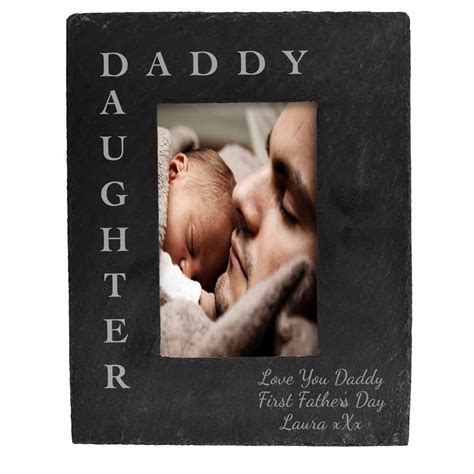 Personalised Slate Photo Frame Daddy Daughter