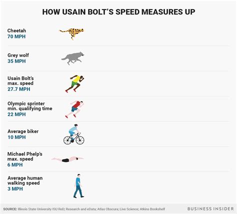 Usain bolt's top speed is 27 mph. How Usain Bolt's top speed compares to Michael Phelps and ...