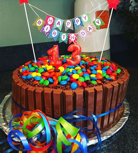 Candy Cake 13th Birthday Kitkat Cake Happy Birthday Boy Birthday