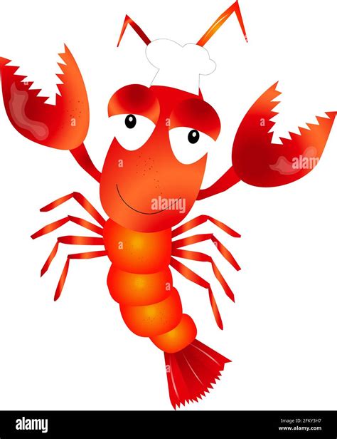 Vector Illustration Of Cute Lobster Cartoon Character Stock Vector
