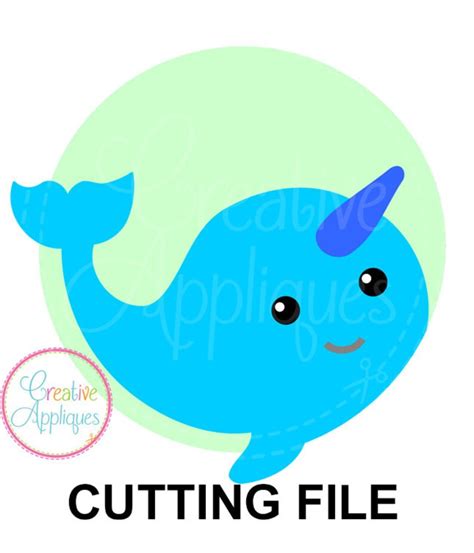 Narwhal Circle Svg Cutting File Narwhal Cut File Narwhal Etsy