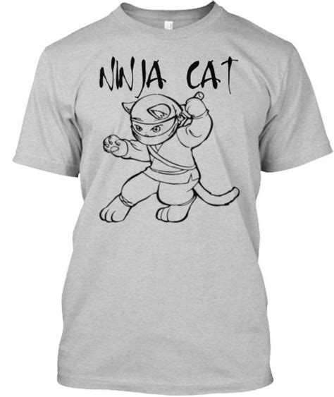 Ninja Cat Light Steel T Shirt Front Ninja Cats Cats Cat Light