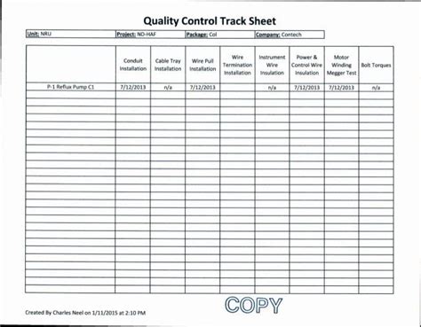 Quality Control Form Template Elegant Contech Quality Control