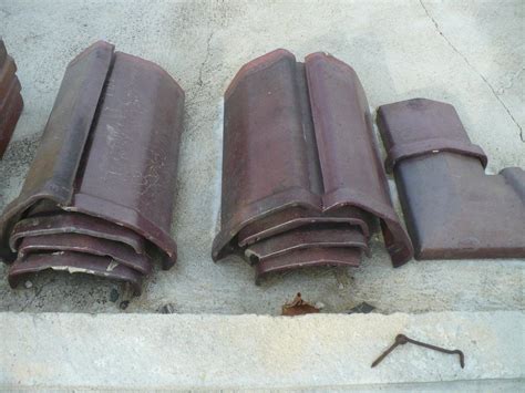 10 Parapet Wall Clay Tile Cap Coping Brick Roof Vtg Archetictural
