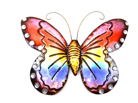 Metal Wall Art Rainbow Butterfly